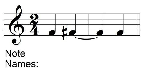 Naming Tied Notes with Accidentals Example 1 - Question