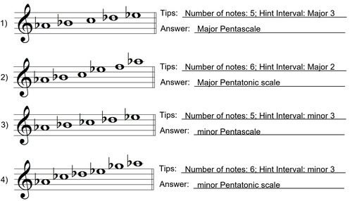 Pentascale or Pentatonic Scale - Pop Quiz Hints and Answers