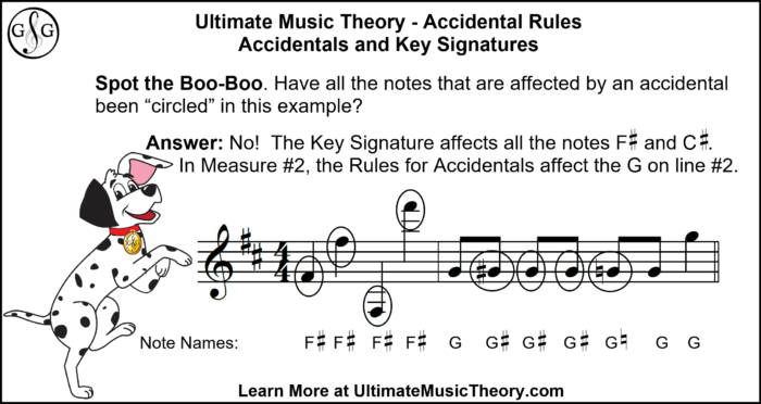UMT Accidental Rules - Spot the Boo-Boo Answers