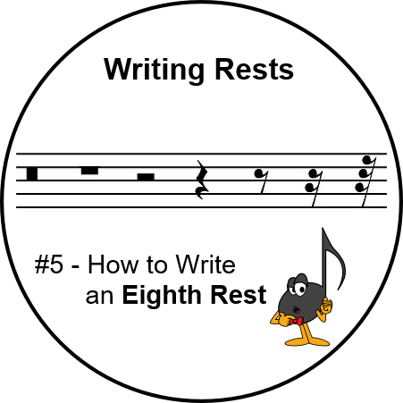 Writing Rests - Eighth Rest - Ultimatemusictheory.com